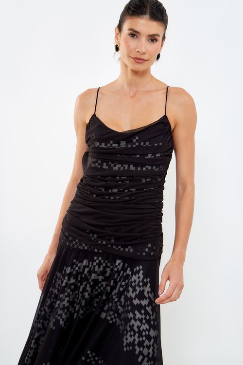 Vestido Midi Tule Estampa Play - Est Play