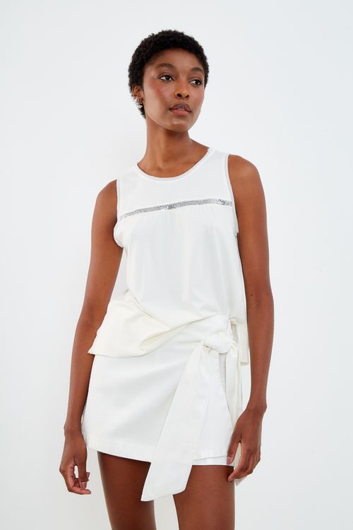 Regata Malha Detail Silver - Off White