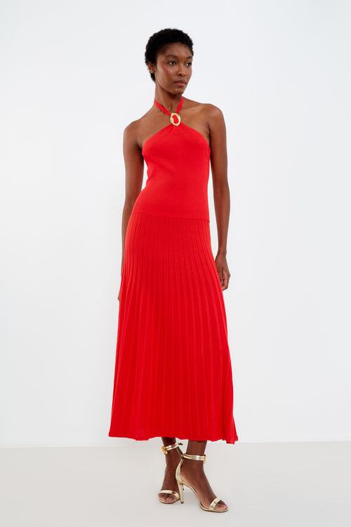 Vestido Tricot Metal - Vermelho Amare