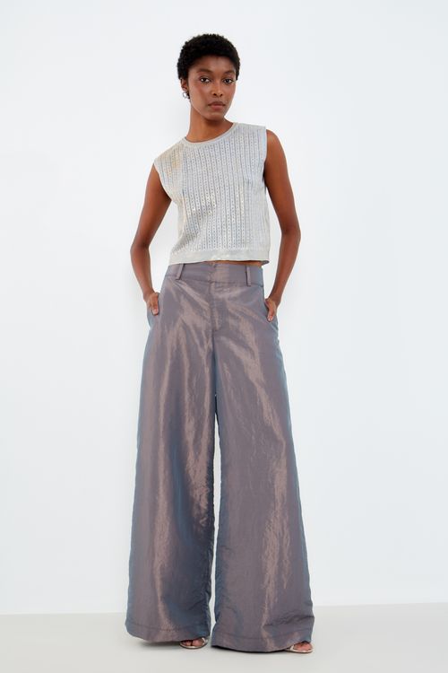 Regata Tricot Foil Bicolor - Prata / Dourado