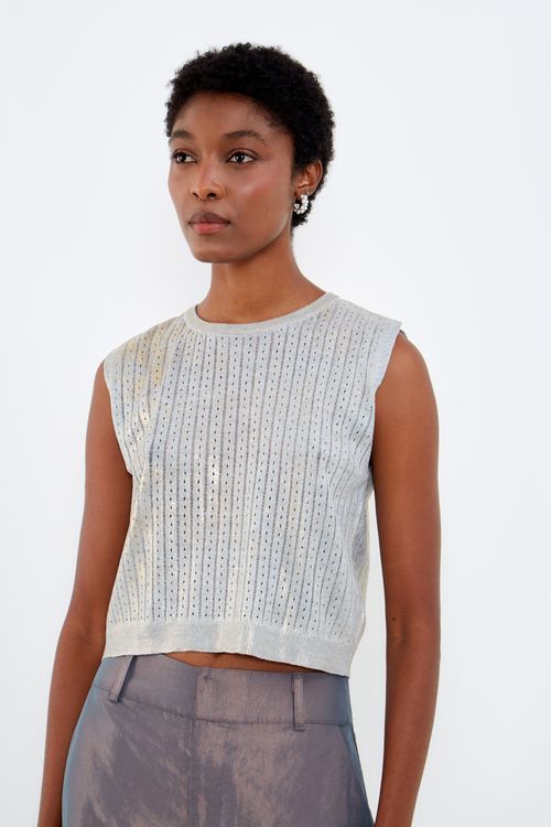 Regata Tricot Foil Bicolor - Prata / Dourado