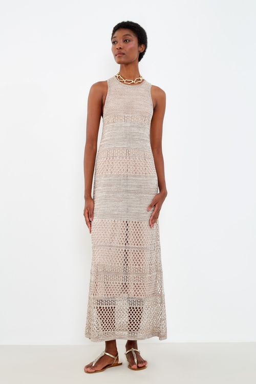 Vestido Tricot Mix Pontos - Off Cru Play