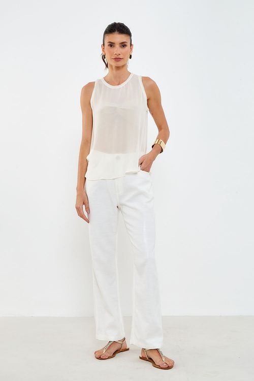 Calça Sarja Wet - Off White