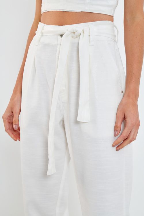 Calça Sarja Faixa Cintura Wet - Off White