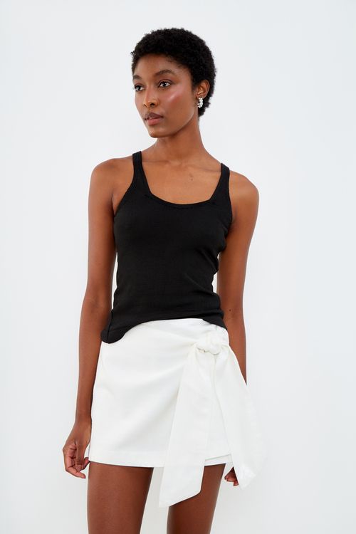 Short Sarja Amarração Wet - Off White
