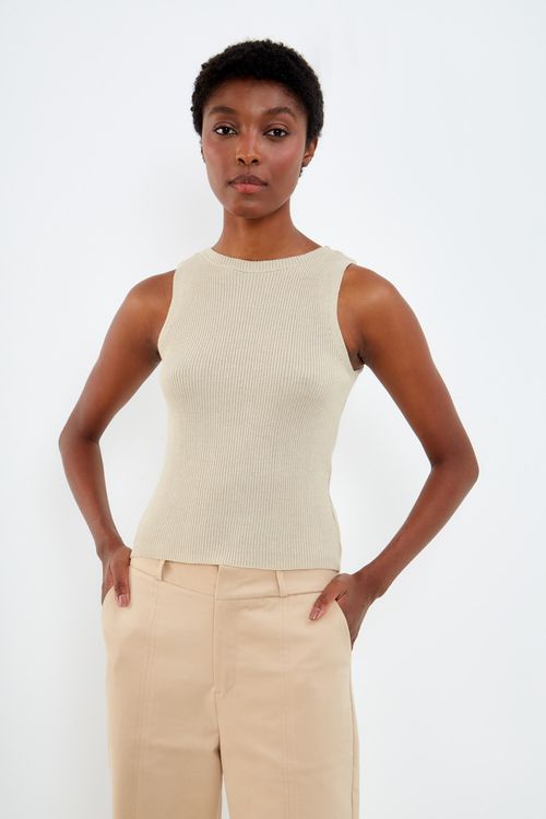 Regata Tricot Básica - Off Rustica