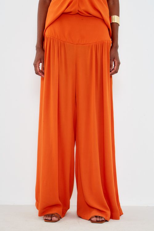 Calça Ampla Pala Larga - Laranja Organico