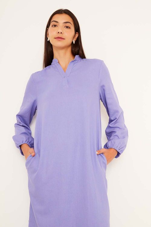 Vestido Midi Abertura Lateral - Violeta Quartz