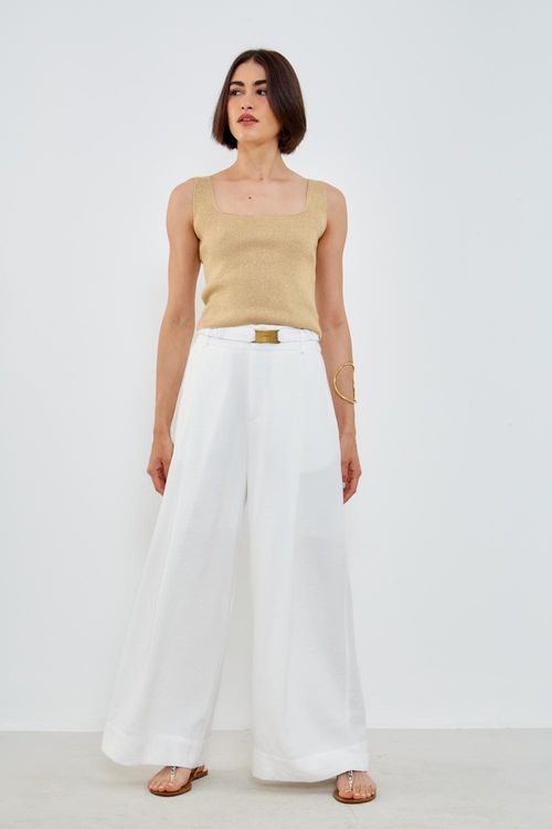 Calça Alfaiataria Ampla - Off White