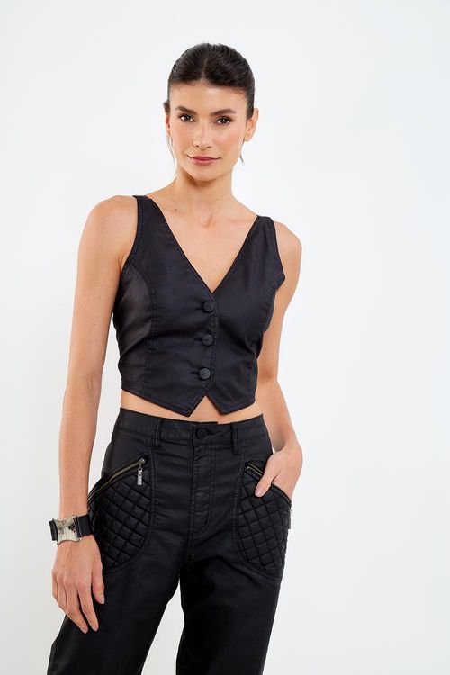 Top Sarja Elástico Costas - Preto