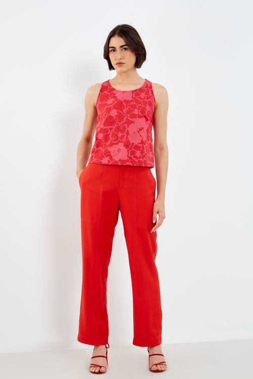 Blusa Bordado Éden - Vermelho/Rosa