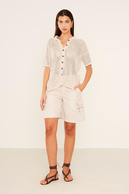 Cardigan Tricot Maxi Furos - Cobre Flame