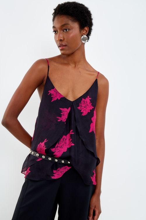 Blusa Alça Estampa Peônia - Est Peonia