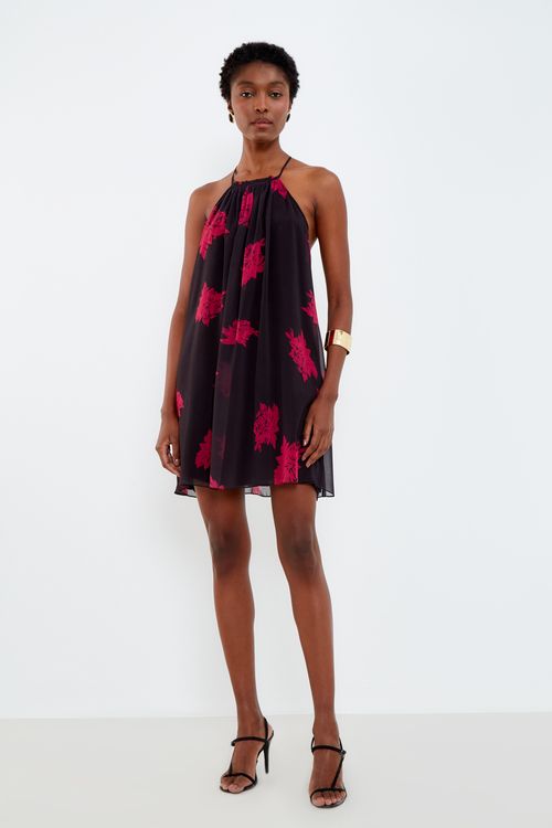 Vestido Curto Estampa Peônia - Est Peonia