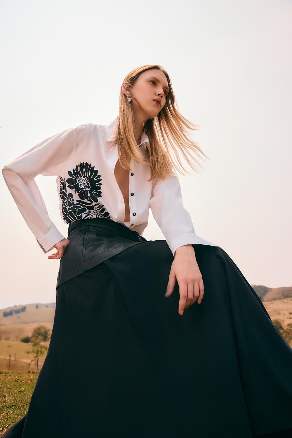 Blusa Malha Decote Canoa 01041636 Sacada - Main Image