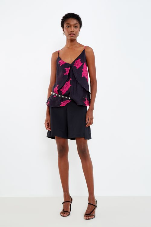 Blusa Alça Estampa Peônia - Est Peonia