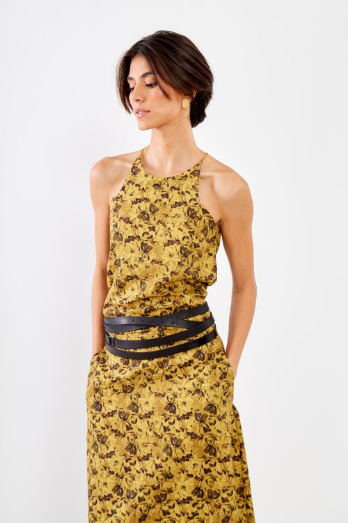 Regata Estampa Lótus - Est Lotus Amarelo