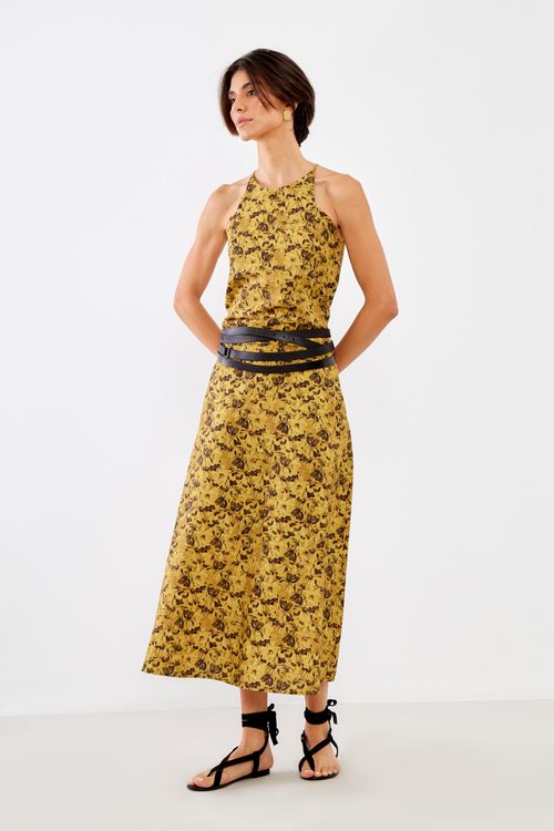 Regata Estampa Lótus - Est Lotus Amarelo