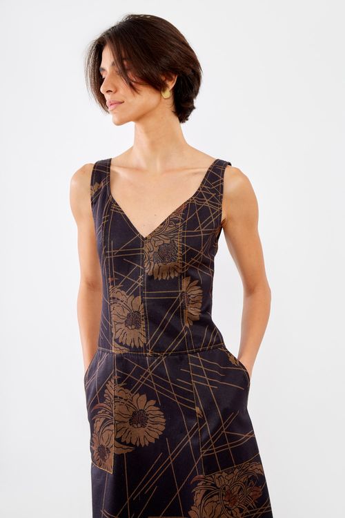 Vestido Longo Estampa Brun - Est Brun