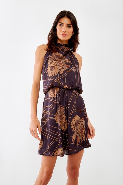 Vestido Curto Estampa Brun - Est Brun