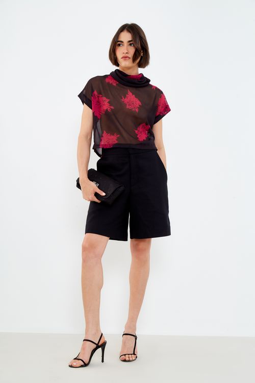 Blusa Sem Manga Estampa Peônia - Est Peonia