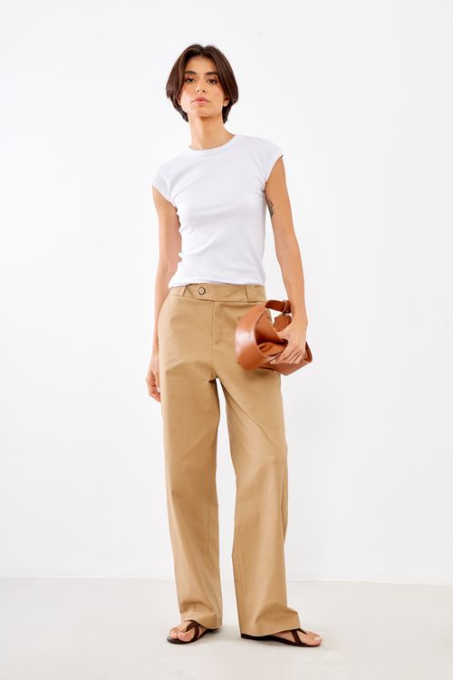 Blusa Malha Manga Curta - Branco