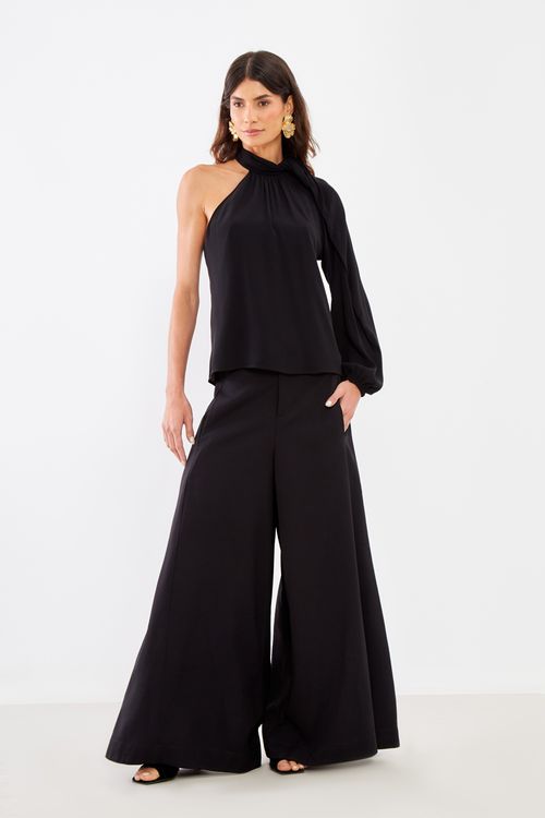 Calça Pantalona Casual - Preto