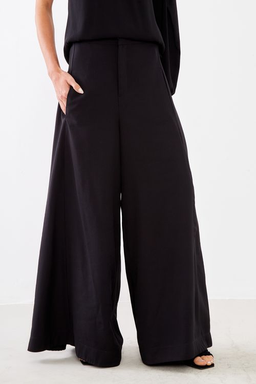 Calça Pantalona Casual - Preto