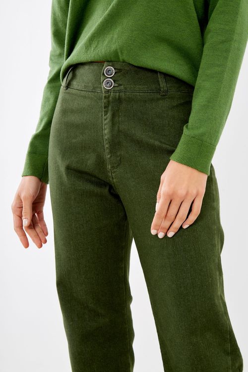 Calça Sarja Cós Alfaiate - Verde Military