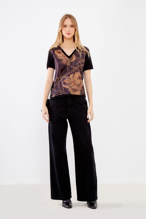 T-Shirt Tricot Estampa Brun - Est Brun