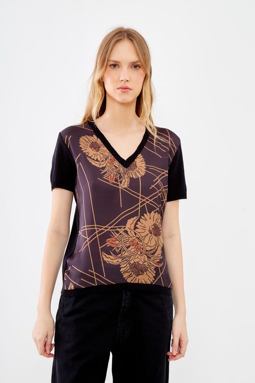 T-Shirt Tricot Estampa Brun - Est Brun