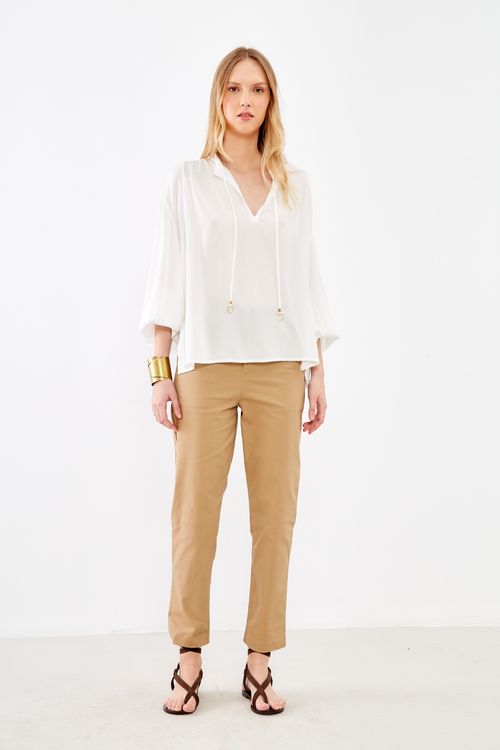 Calça Sarja Bolso Faca - Caramelo