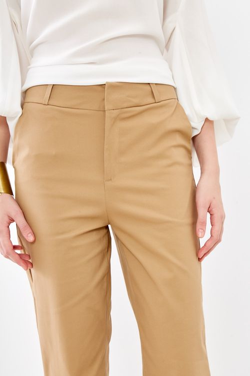 Calça Sarja Bolso Faca - Caramelo