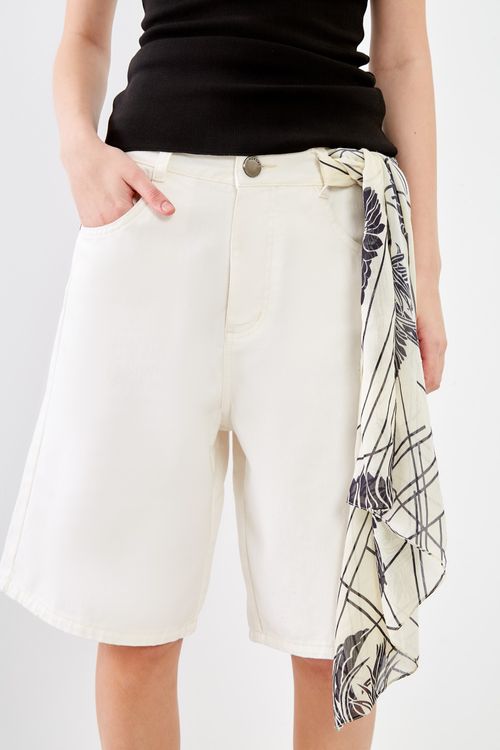 Bermuda Sarja 5 Bolsos - Branco