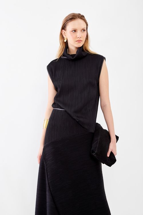 Blusa Malha Duo Myake - Preto