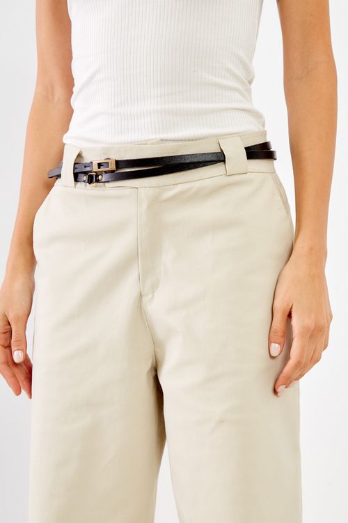 Cinto Duas Voltas Fino - Preto