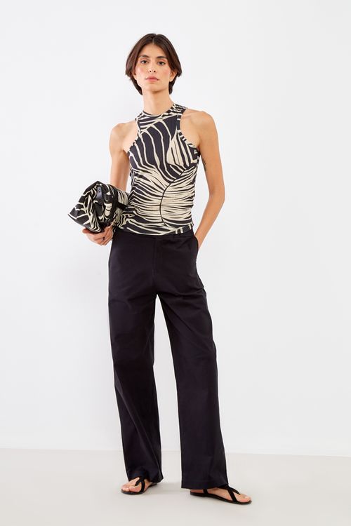 Calça Sarja Oversized - Preto