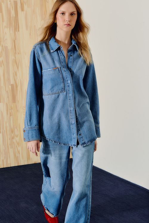Camisa Jeans Oversize - Jeans