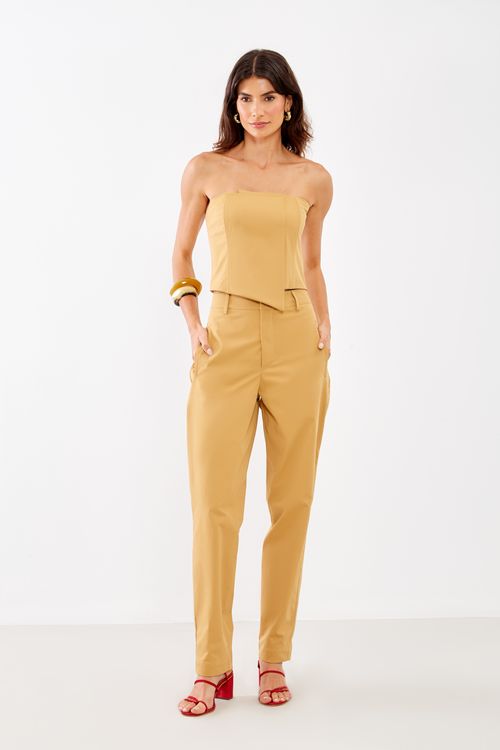Blusa Alfaiataria Assimétrica - Caramelo