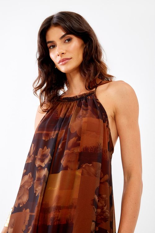 Vestido Midi Estampa Colage - Est Colage