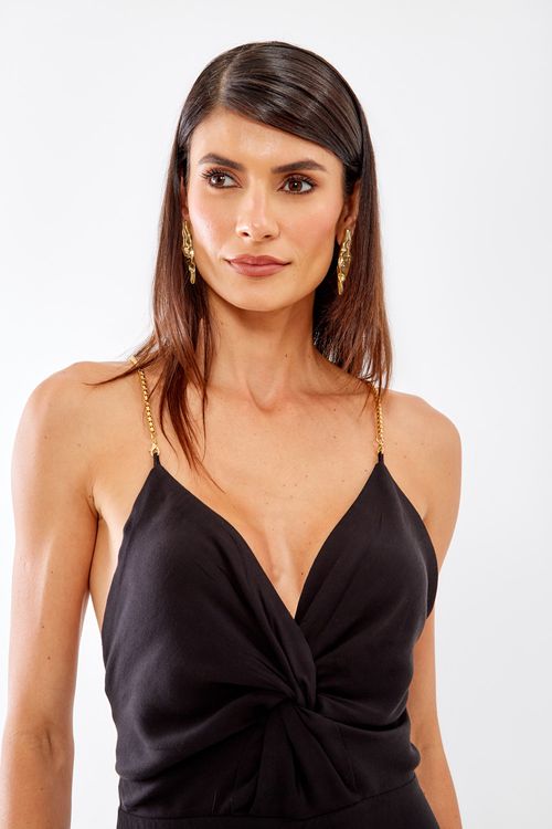 Macacão Detalhe Alça - Preto