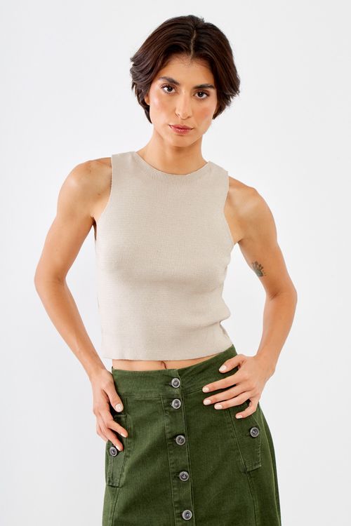 Regata Tricot Lisa - Bege Areia