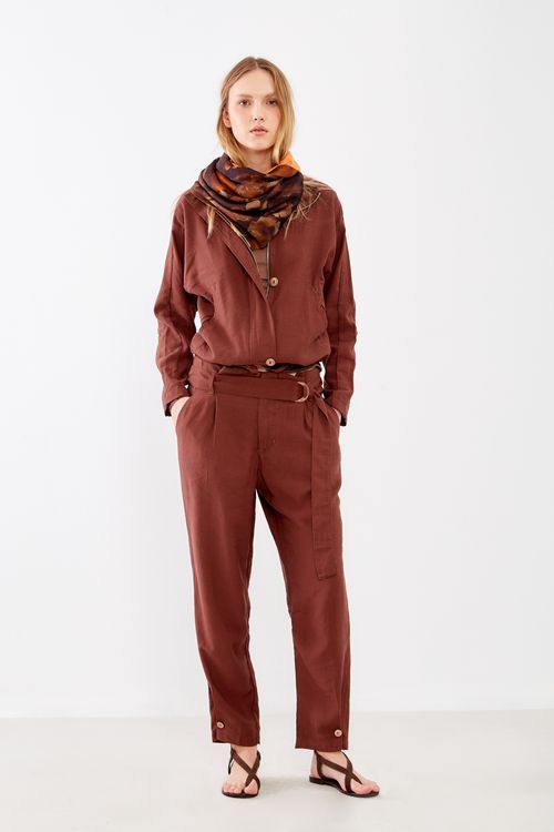 Calça Casual Cargo - Marrom Mocha