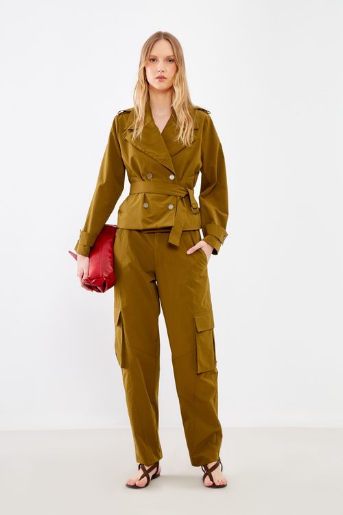Calça Cargo Alfaiataria - Verde Flore