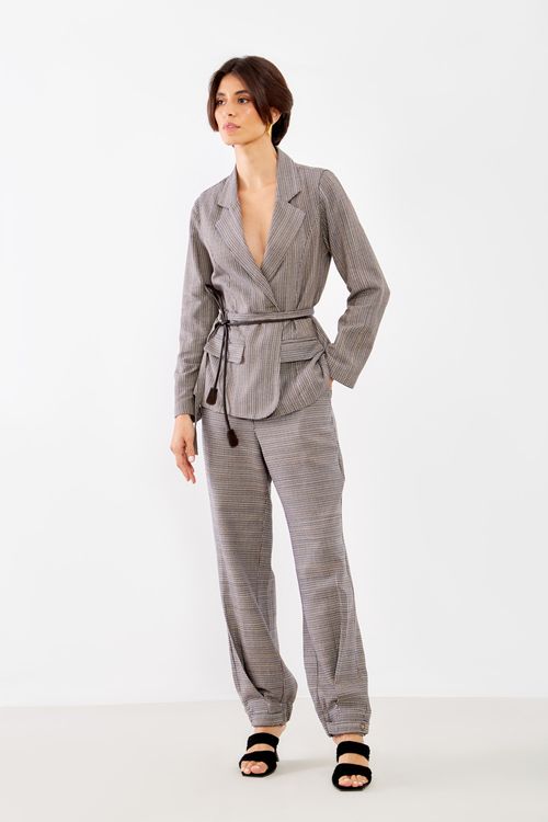Calça Alfaiataria Pied Poule - Xadrez