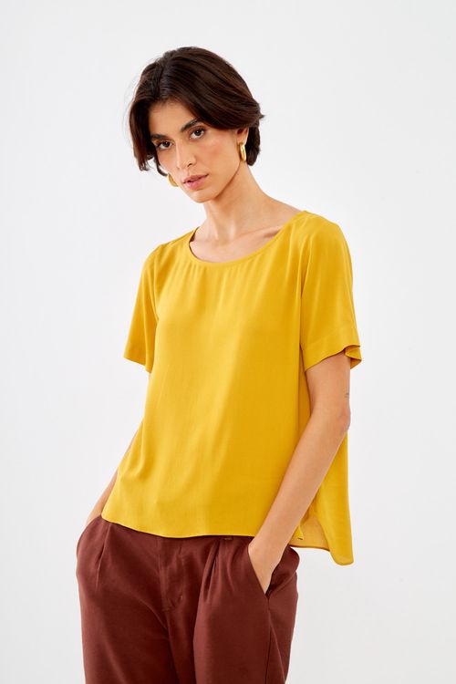 Blusa Basic Casual - Amarelo Tibet