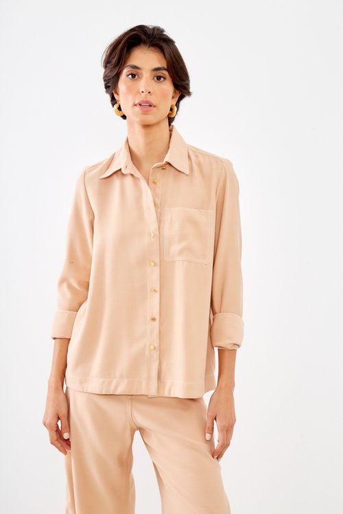 Camisa Casual Detalhe Botões - Nude Play