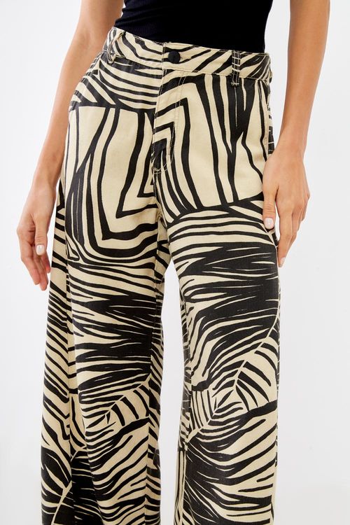 Calça Estampa Fafe Wide Leg - Est Fafe P/b