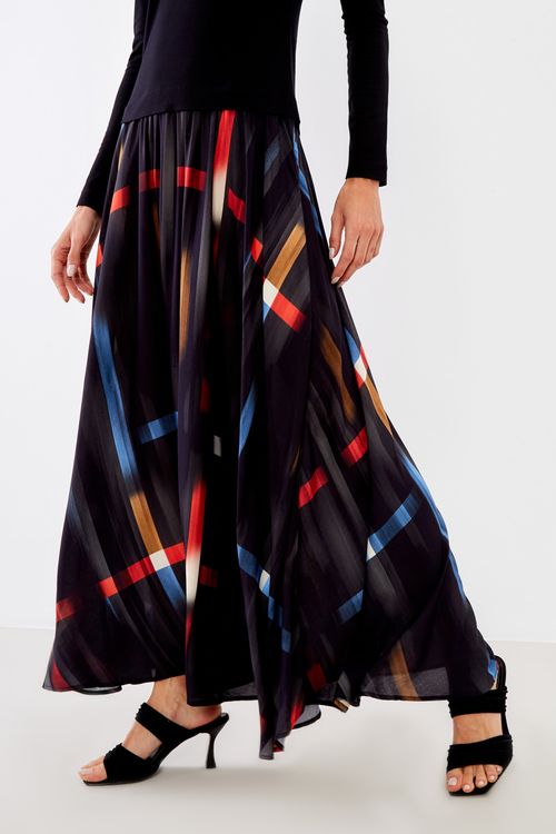 Vestido Longo Estampa Linear - Est Linear