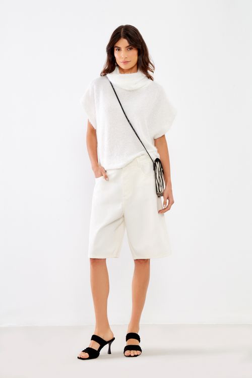 Blusa Malha Textura - Off White